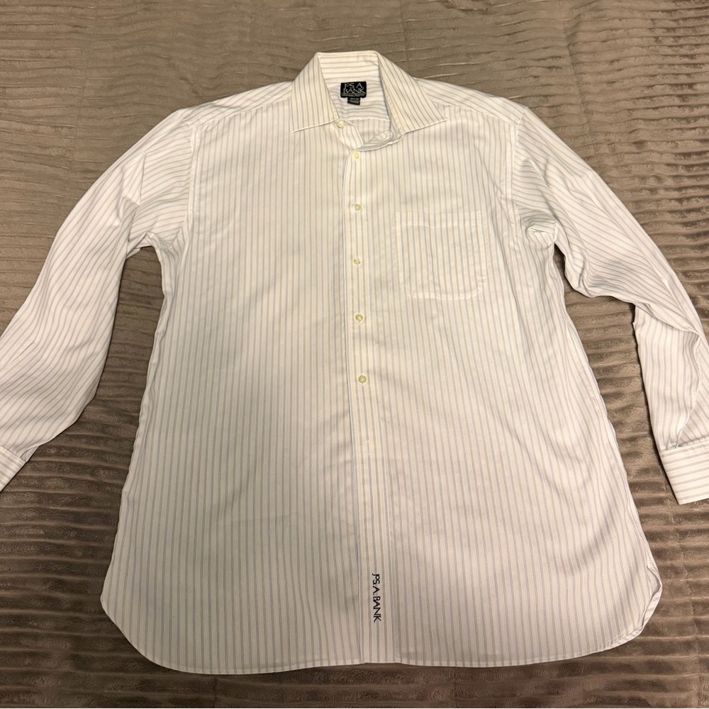 Men's White Striped buttoned shirt